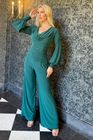 Indium jumpsuit with bell sleeve in forest green