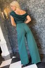 Venice jumpsuit in forest sparkle & forest