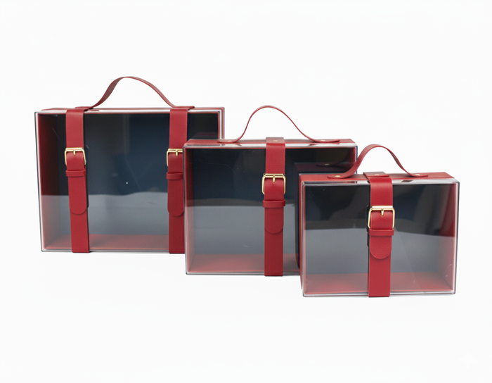 Acrylic Gift Boxes With Buckle Design - Set of 3 (Colors Available)
