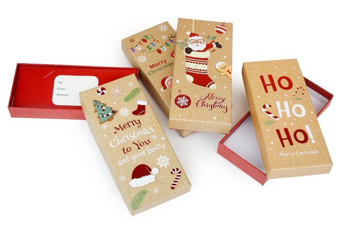 Festive Christmas Gift Card Boxes - Pack of 4