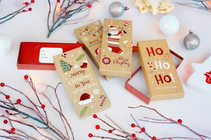 Festive Christmas Gift Card Boxes - Pack of 4