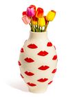 Large Multi Red Lips Vase
