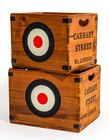 Set of 2 Antiqued Wooden 