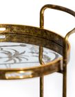 Antique Gold Drinks Trolley w/ Mirrored Serving Trays