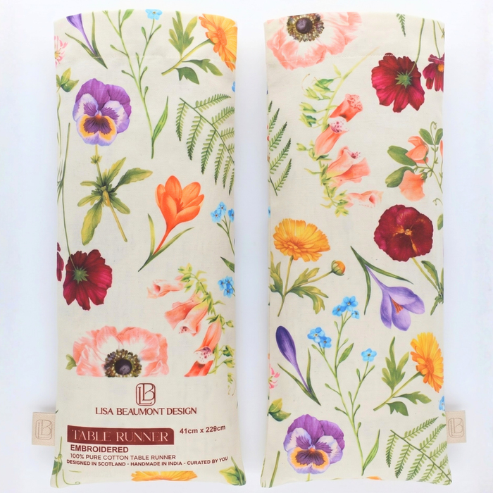 Lisa Beaumont Design - Spring Flora Table Runner (SKU: SFTR1)