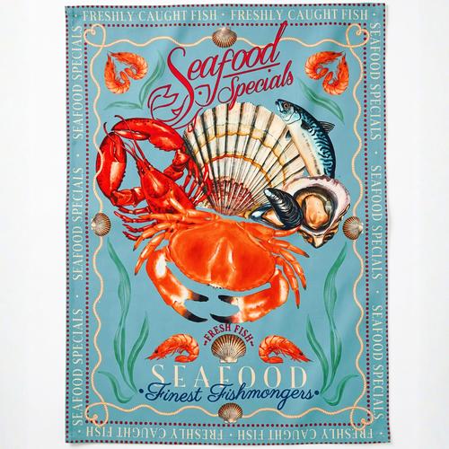 Lisa Beaumont Design - Fish Monger Tea Towel (SKU: FISTT1)