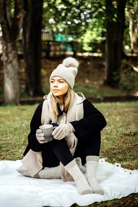 Our amazing Wool-blend Cosy Socks & Matching Sets - Cable Hat, Fingerless Glove, Glove & Scarf