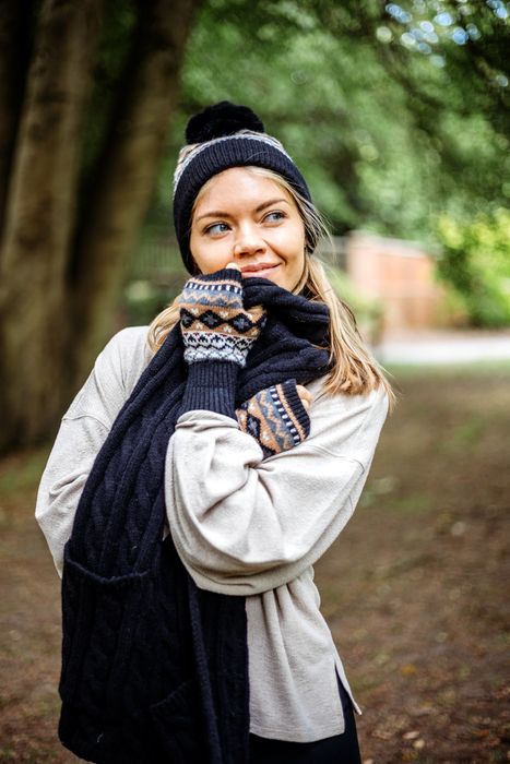 Our amazing Wool-blend Cosy Socks & Matching Sets - Cable Hat, Fingerless Glove, Glove & Scarf
