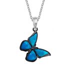 TJ991 Blue morpho butterfly necklace