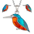 TJ588 Kingfisher necklace & earring stud set