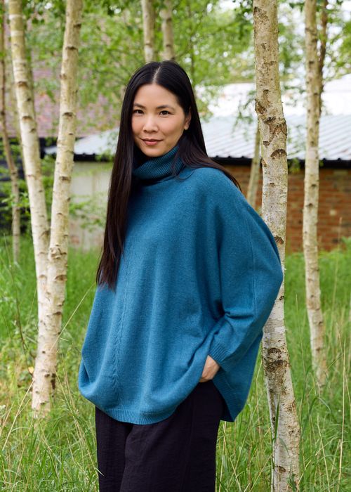 Waffle Cowl Neck Jumper