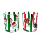 Hand painted Christmas glass tumbler