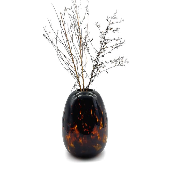 Hand painted glass vase