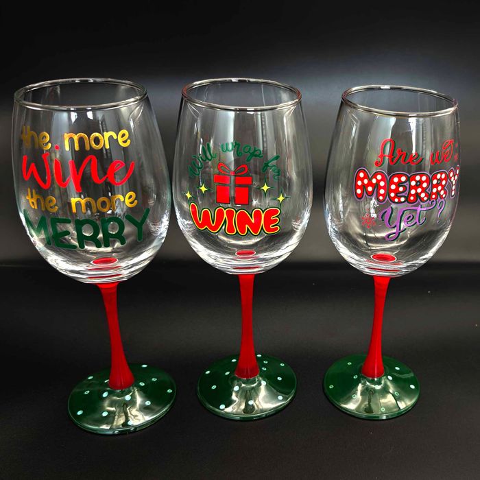 Hand painted wine glasses