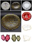 Hand painted Christmas glass plates and glass cover