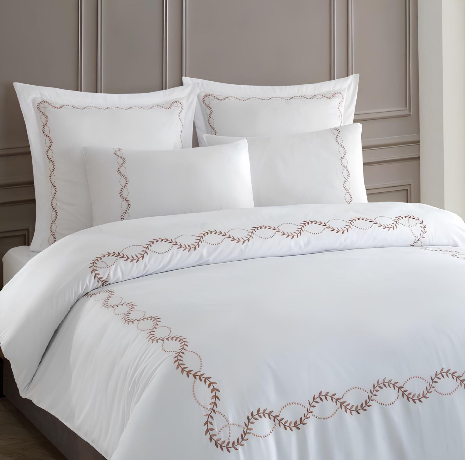 Embroidered Cotton Satin, Hotel Textile