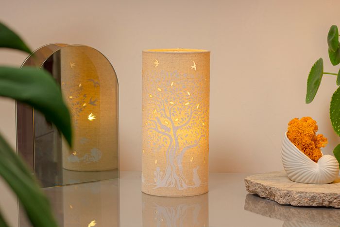 Cylinder Shape Fabric Lamps