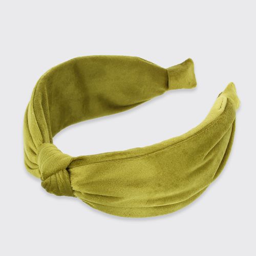 Velvet Wide Headband - Olive Green