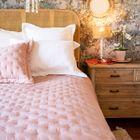Portofino Peachskin Bedspread Collection - Pink and Oatmeal
