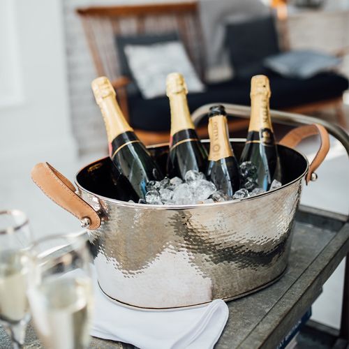 Champagne Hammered Half Size Champagne Bath