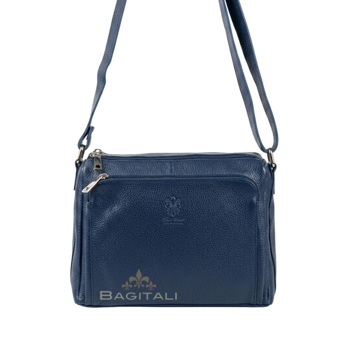 M594 Italian Genuine Leather Multi Compartment Crossbody Bag