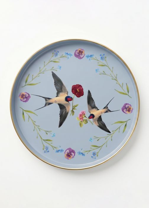 Swooping Swallows Enamel Tray (SKU: SST1)