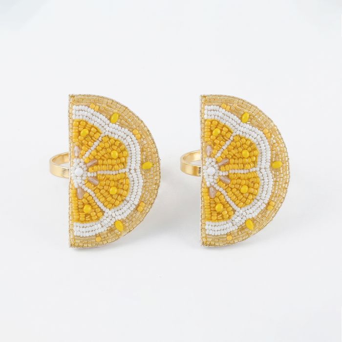 Summer Lemons Napkin Ring Pair (SKU: SUMNR1)