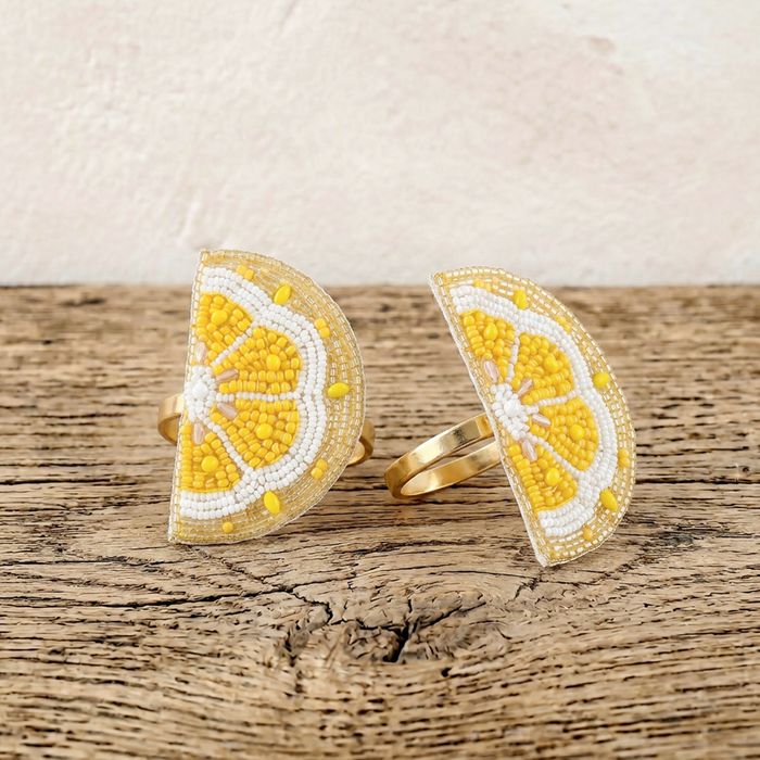 Summer Lemons Napkin Ring Pair (SKU: SUMNR1)