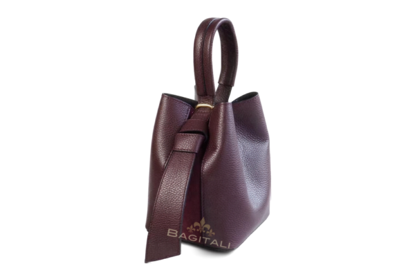 R907 Genuine Leather Bucket Top Handle Bag