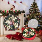 Clear Top PE Woven Wreath Storage Bag with Internal Secure Strap - Fits up to 24/30 inch Wreaths
