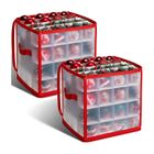 Translucent 64-Bauble Storage Box with Protective Grid Dividers