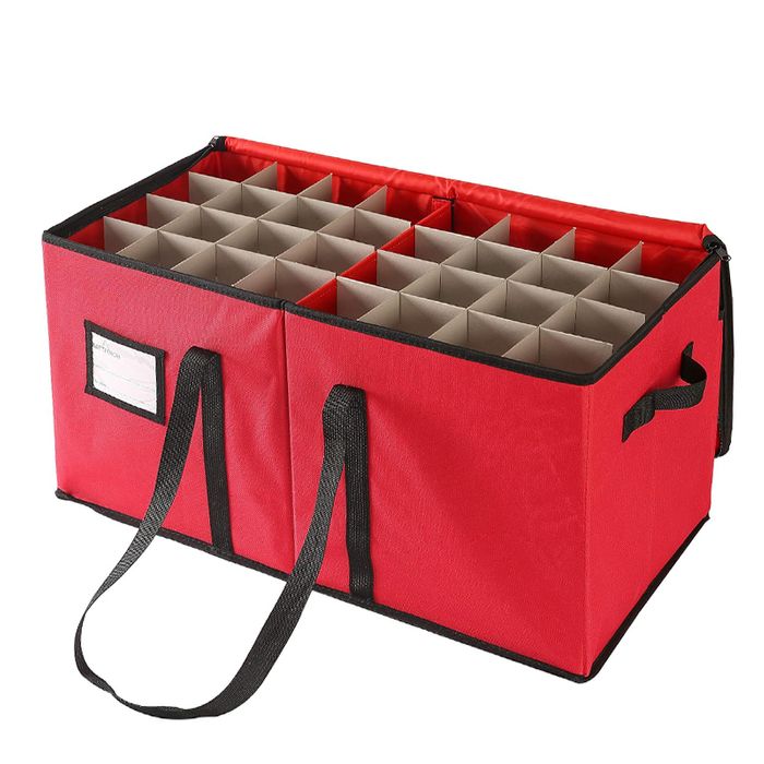 128-Compartment Oxford Christmas Bauble Organiser - Reinforced Lifting System