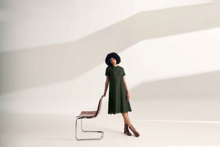 Mulberry Silk Embroidered Dress