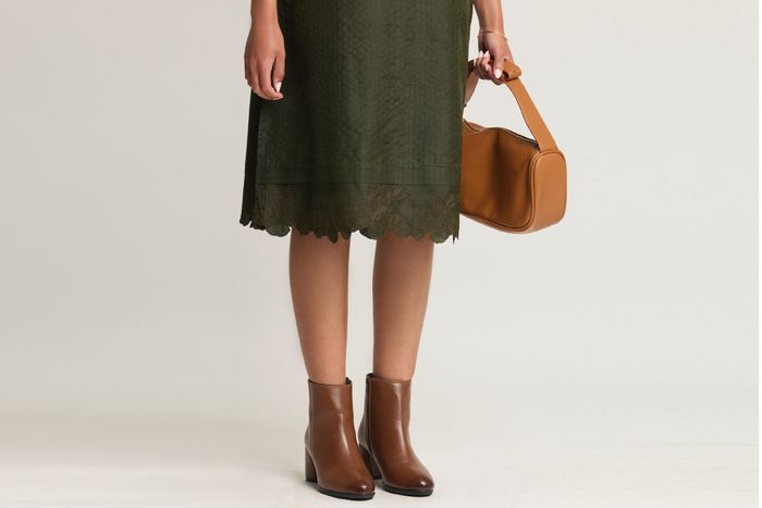 Mulberry Silk Embroidered Dress