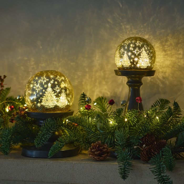 Golden Snow Globes