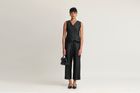 Mulberry Silk Overlap Pintuck Vest and Trouser Set