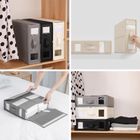 Set of 4 Fabric Storage Bins – Collapsible Shelf Organizers for Bedding, Blankets & Towels