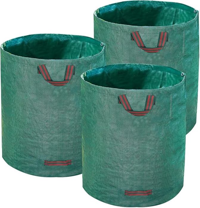 3-Pack Extra Large Leaf Bags – Woven Polypropylene Garden Tidy Bags, Reusable & Foldable