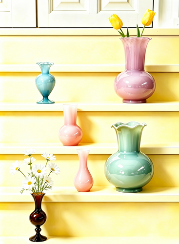 Colour glass vase set