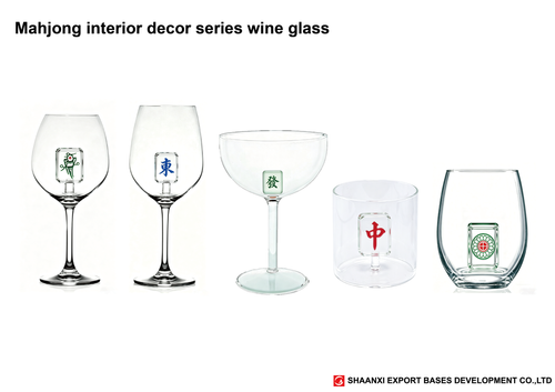Mahjong interior decor series wine glass