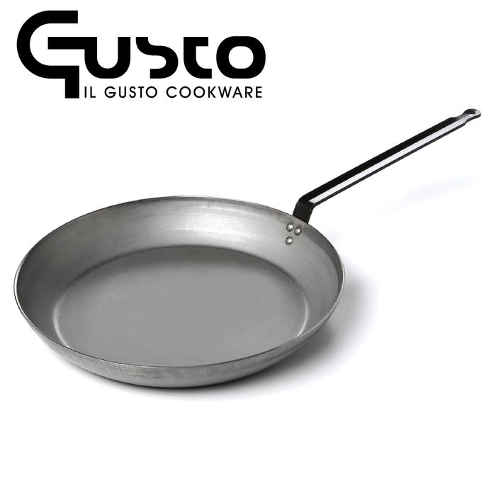 GUSTO® is proud to present our Commercial Grade Heavy duty Steel Fry Pan (2.5mm/3.0mm)Collection