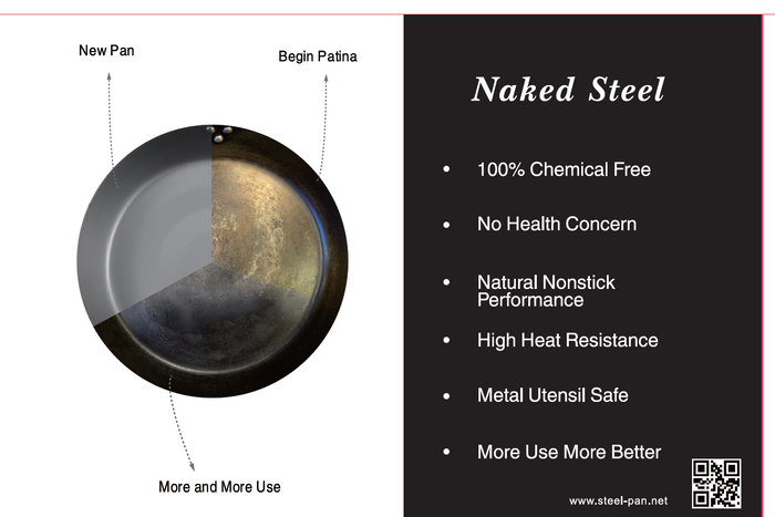 GUSTO® is proud to present our Commercial Grade Heavy duty Steel Fry Pan (2.5mm/3.0mm)Collection