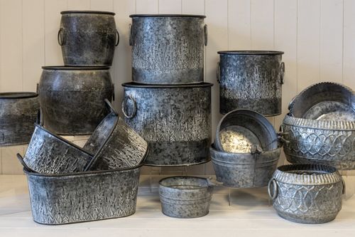 Indoor and Outdoor Zinc Planters