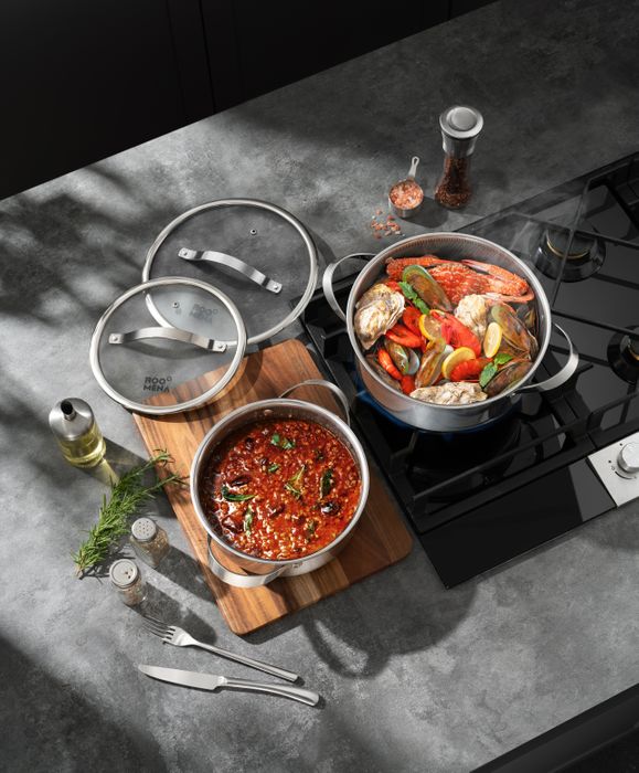 Tri-Ply Stainless Steel Ceramic Non-Stick Cookware