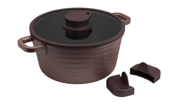 Professional Die-Cast Aluminum Non-Stick Cookware Pan with Heat-Resistant Silicone Helper Handles