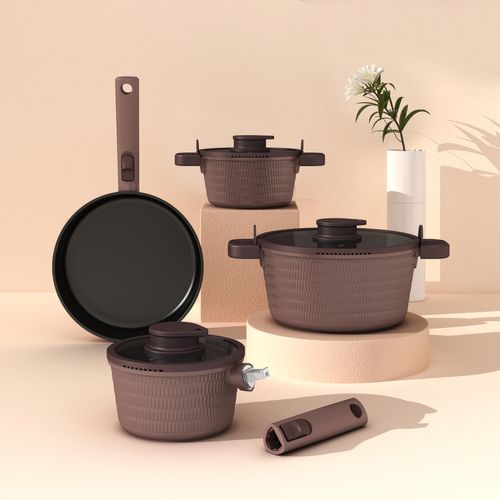 Professional Die-Cast Aluminum Non-Stick Cookware Pan with Heat-Resistant Silicone Helper Handles