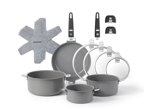 Space-Saving Stackable 304 Stainless Steel Pot with Removable Handle