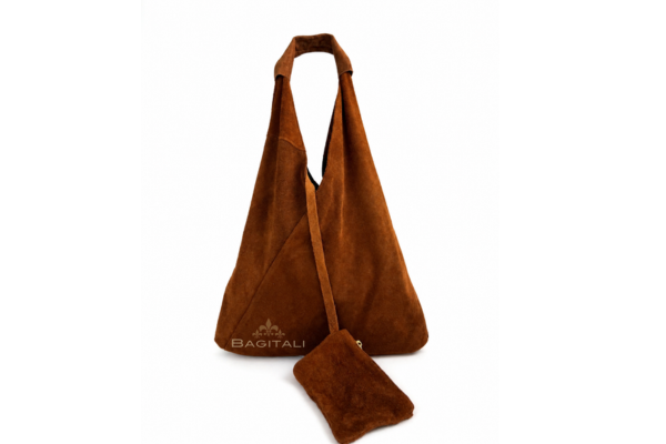M591S Genuine Suede Hobo Shoulder Bag with Coin Pouch