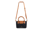 F297 Italian Genuine Leather Mini Grab Bag with Detachable Crossbody Strap