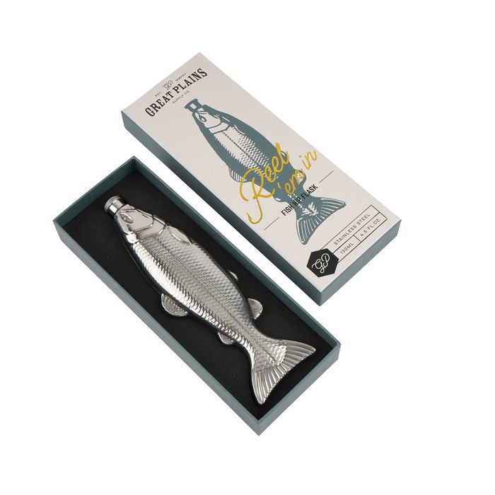Great Plains Stainless Steel Fish Hip Flask